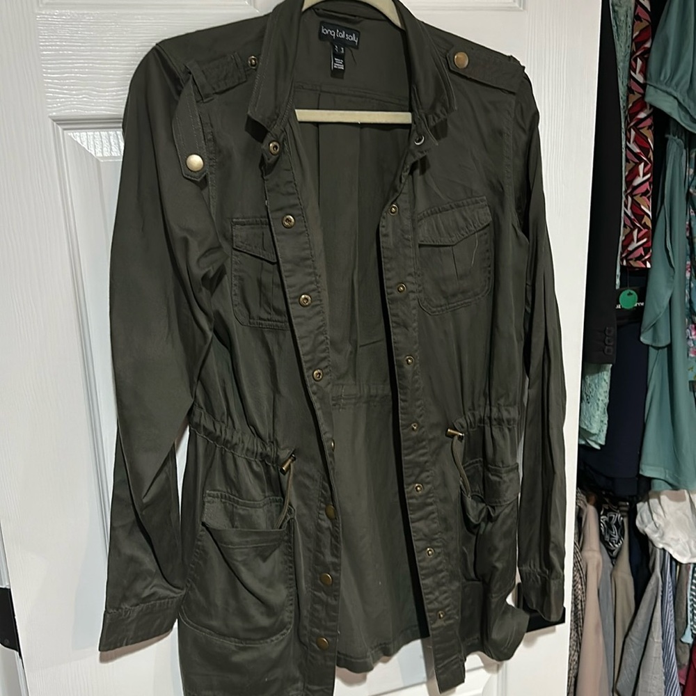 Long Tall Sally size 6 army green light jacket, perfect used condition